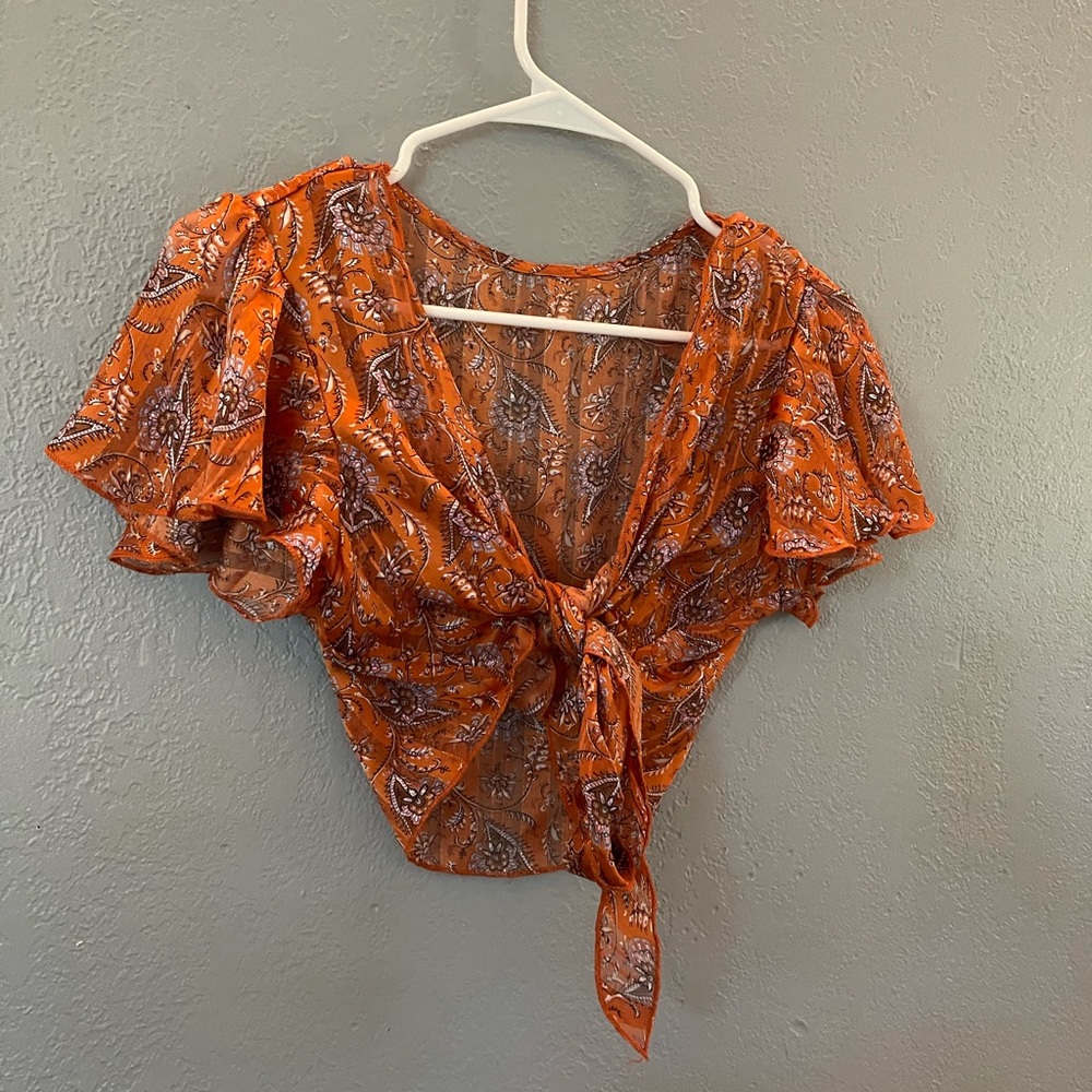 Tie Orange Crop Top